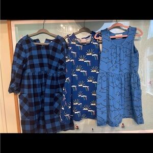 Hanna Andersson girls dresses 4 5 sharks rainbow plaid